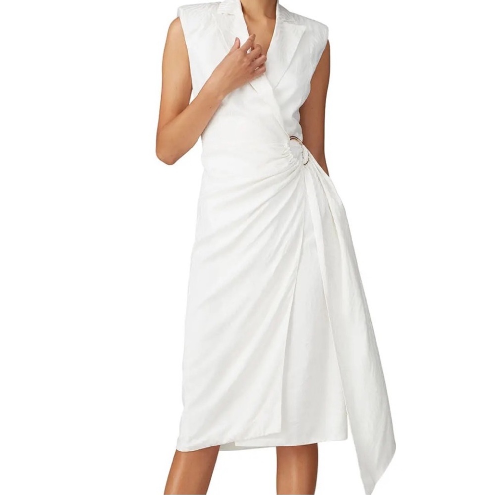 Jay Godfrey Ivory White
Faux Wrap Gino Zebra
Sleeveless Dress Size 14